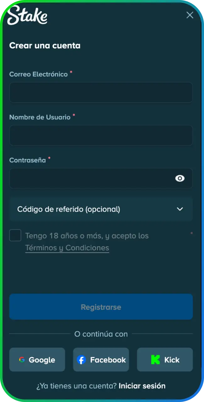 Regístrate en Stake para disfrutar de una experiencia de juego única.