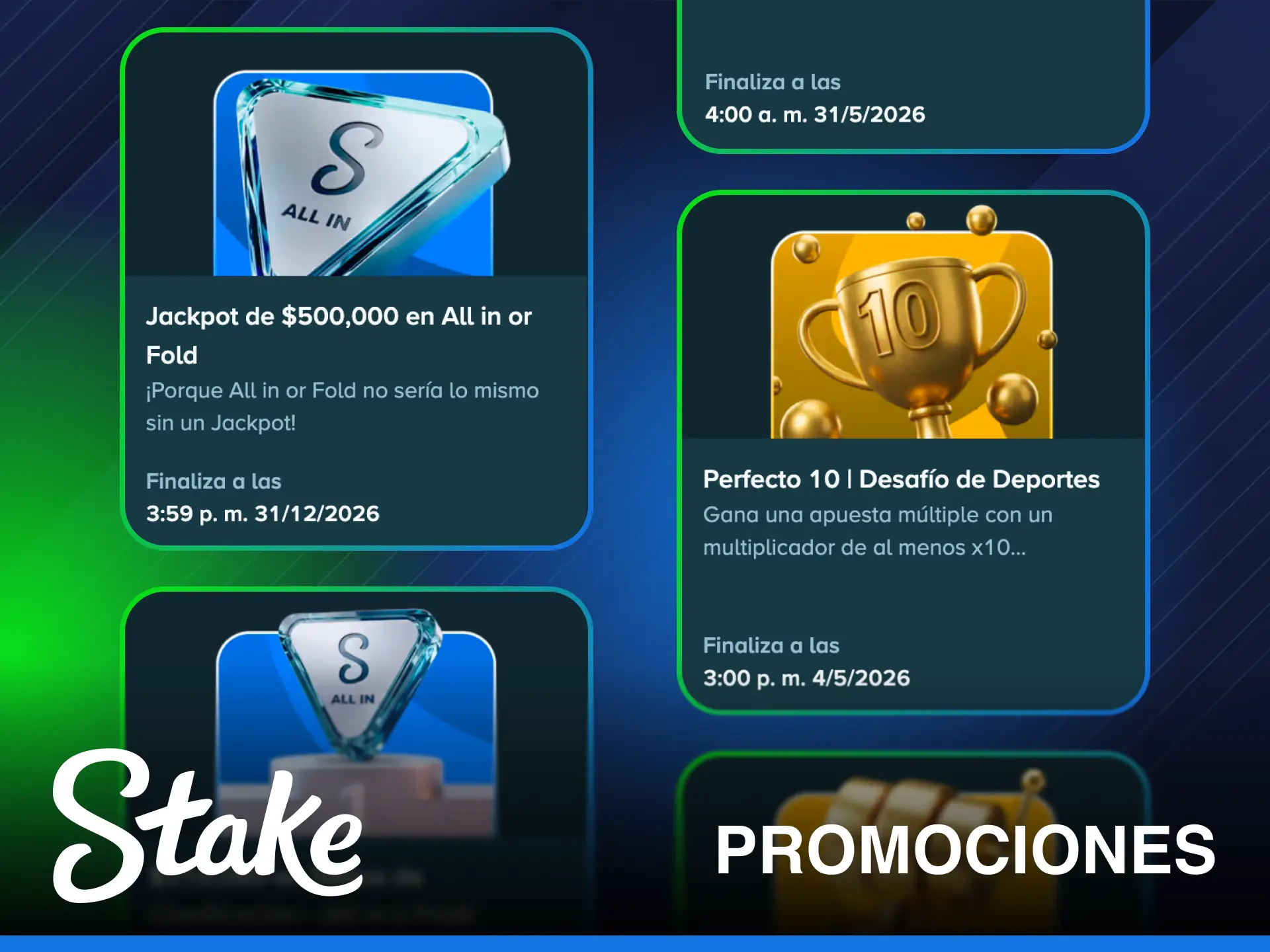 Explora otras promociones y encuentra el bono de Stake ideal para ti.