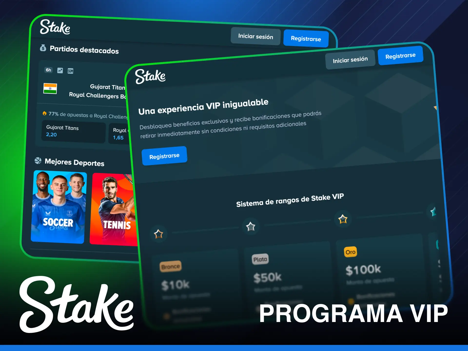 Sube de nivel VIP para recibir un bono de Stake más exclusivo.