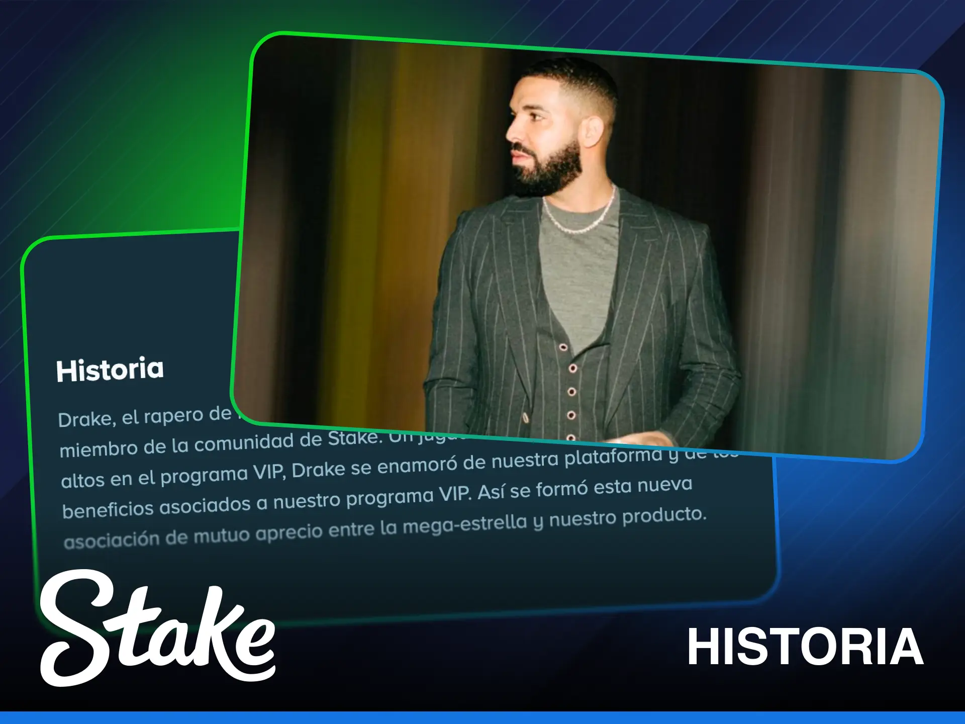 Explora la historia de Drake con Stake y sus grandes apuestas realizadas.