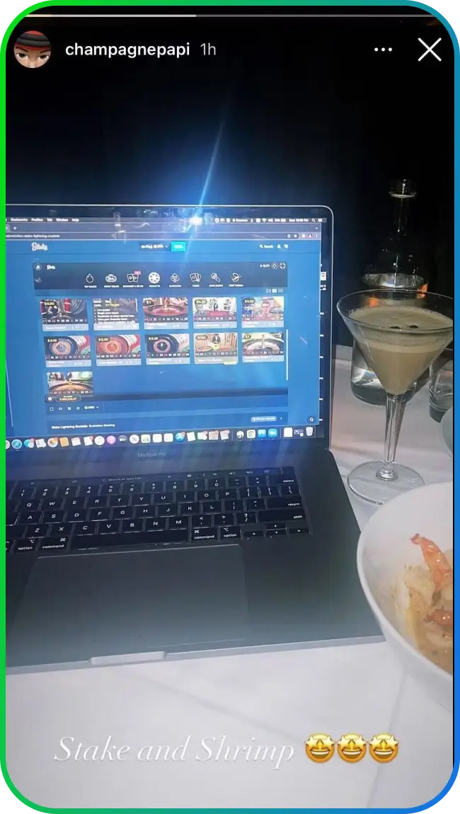No pierdas el tiempo, juega en el casino online Stake y descubre más sobre Drake.