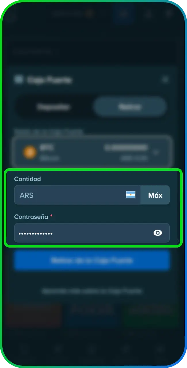 Introduce los datos de retiro necesarios para completar tu Retirada en Stake.