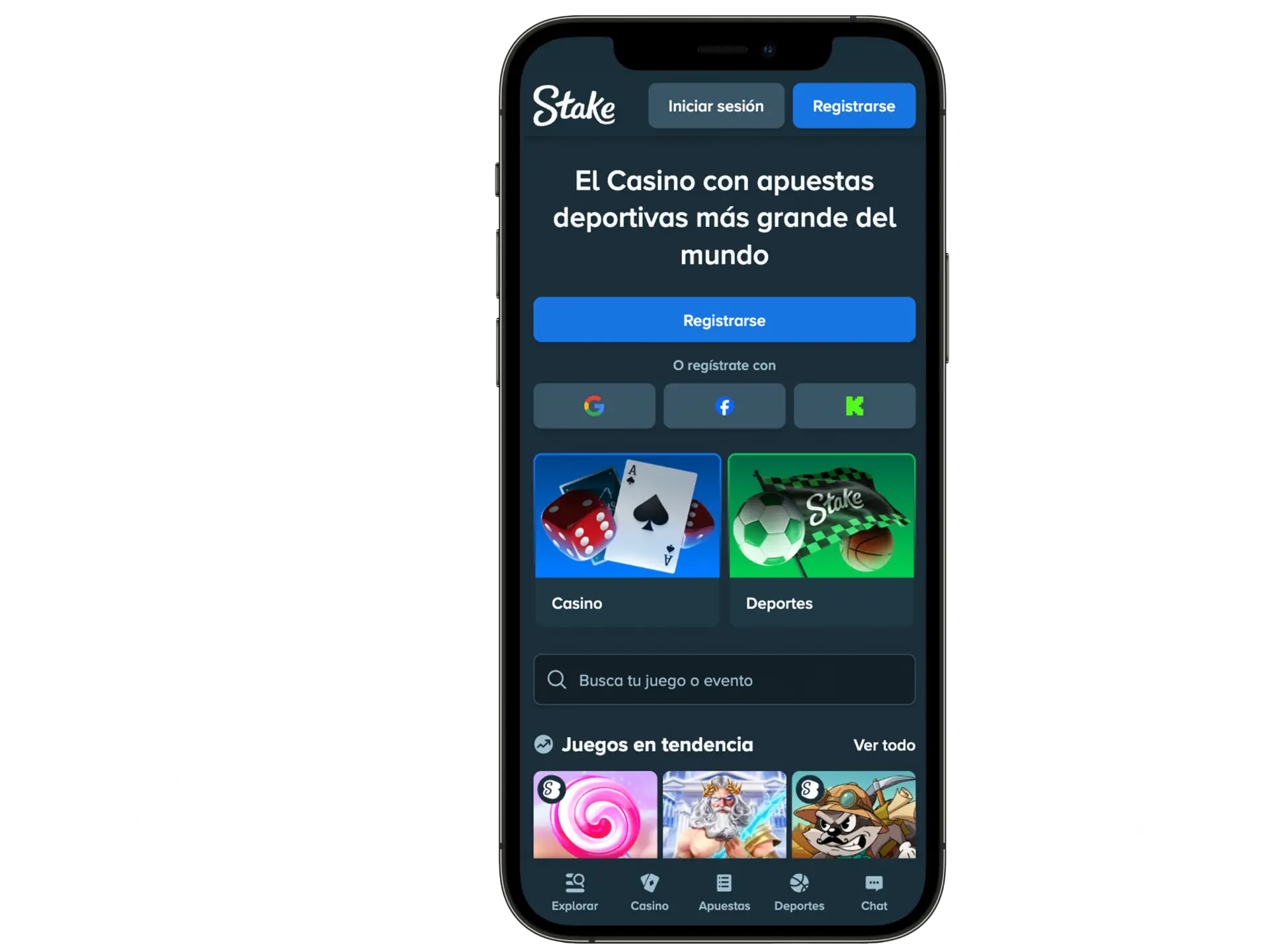 Descarga la aplicación de Stake Casino para jugar en cualquier lugar.