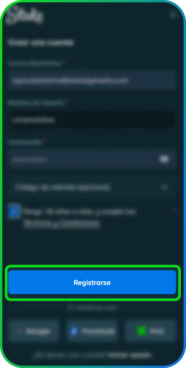 Completa el Registro en Stake y empieza a disfrutar de las apuestas.