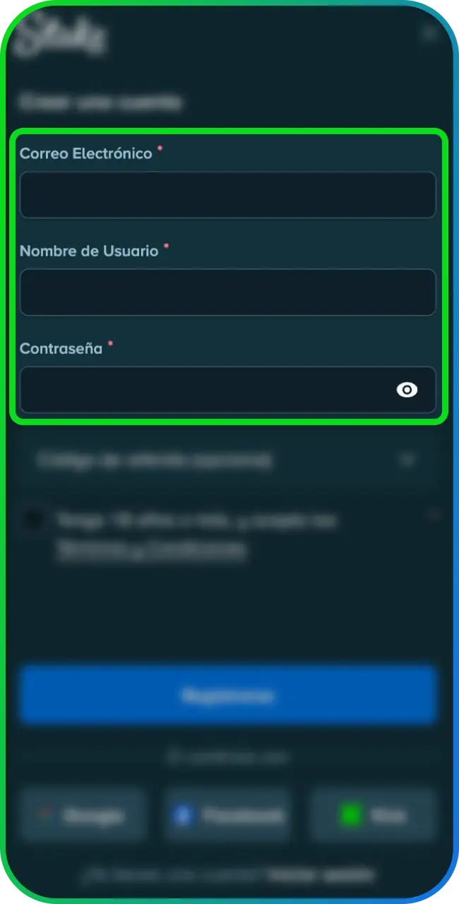 Introduce tus datos personales para avanzar con tu Registro en Stake.