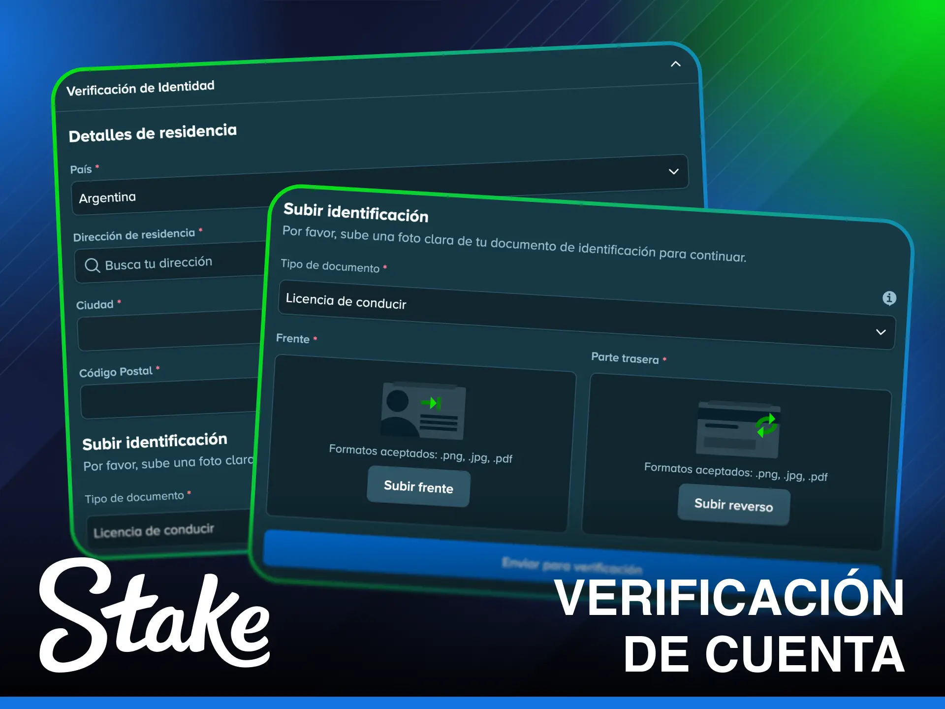 Realiza la verificación de cuenta en Stake para asegurar tus retiros oficiales.