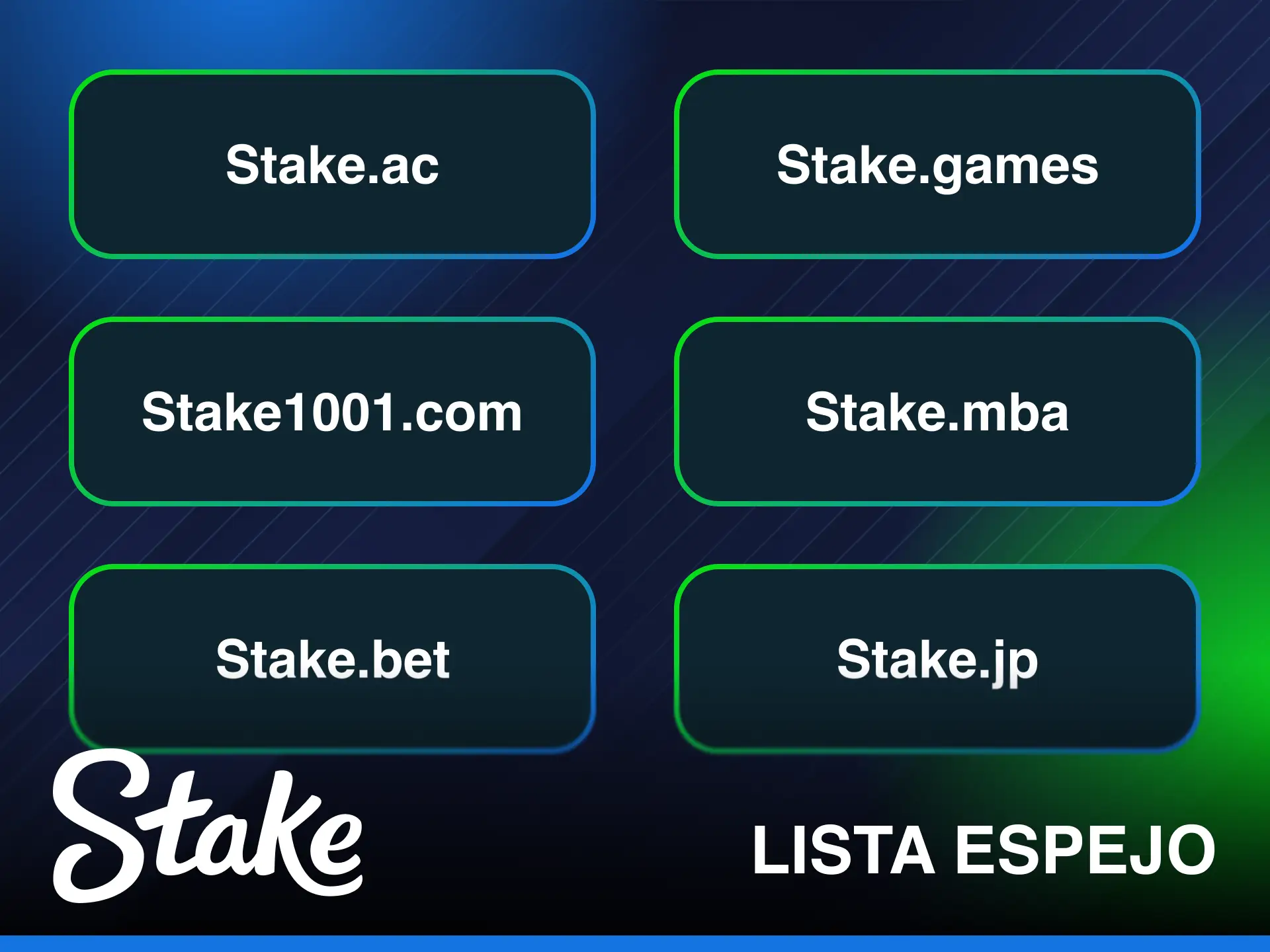 Revisa la lista oficial de un sitio espejo de Stake siempre actualizado.